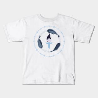 Song of the Sea - Selkie and Seals - White Version Kids T-Shirt